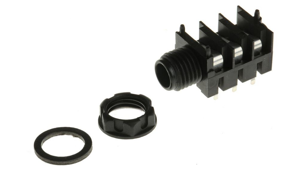 Audio Connector, Socket, Stereo, Right Angle, 6.35 mm